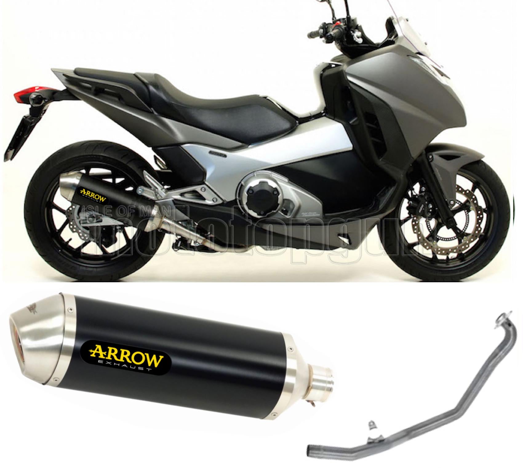SCARICO COMPLETO OMOLOGATO OPEN ARROW RACE-TECH IN ALLUMINIO NERO CON FONDELLO IN INOX COMPATIBILE CON HONDA INTEGRA 750 DCT 14/20