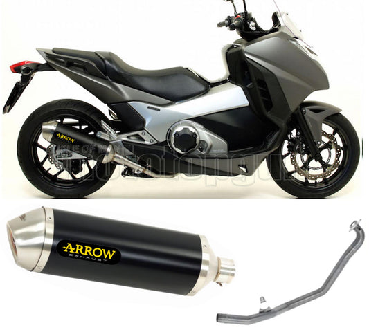 SCARICO COMPLETO OMOLOGATO OPEN ARROW RACE-TECH IN ALLUMINIO NERO CON FONDELLO IN INOX COMPATIBILE CON HONDA INTEGRA 750 DCT 14/20