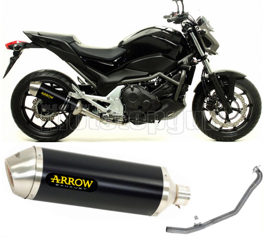 SCARICO COMPLETO OMOLOGATO OPEN ARROW RACE-TECH IN ALLUMINIO NERO CON FONDELLO IN INOX COMPATIBILE CON HONDA NC 700 S 12/14