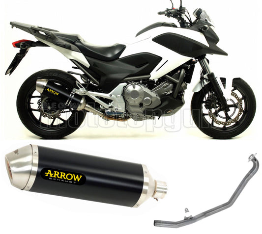 SCARICO COMPLETO OMOLOGATO OPEN ARROW RACE-TECH IN ALLUMINIO NERO CON FONDELLO IN INOX COMPATIBILE CON HONDA NC 700 X 12/13
