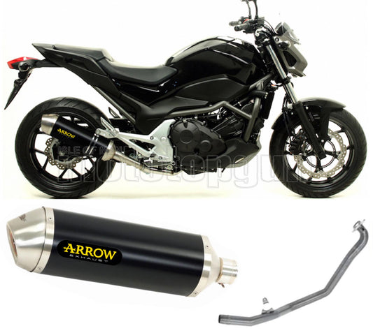 SCARICO COMPLETO OMOLOGATO OPEN ARROW RACE-TECH IN ALLUMINIO NERO CON FONDELLO IN INOX COMPATIBILE CON HONDA NC 750 S 15/20