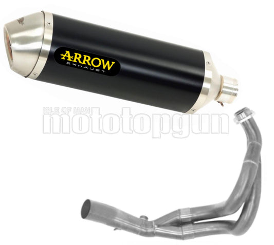 SCARICO OMOLOGATO CATALIZZATO ARROW RACE-TECH IN ALLUMINIO NERO CON FONDELLO IN INOX COMPATIBILE CON KAWASAKI Z650 Z-650 17/20