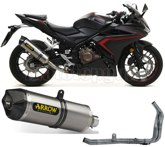 SCARICO OMOLOGATO OPEN ARROW RACE-TECH IN TITANIO CON FONDELLO IN CARBY COMPATIBILE CON HONDA CBR 500 R 19/20