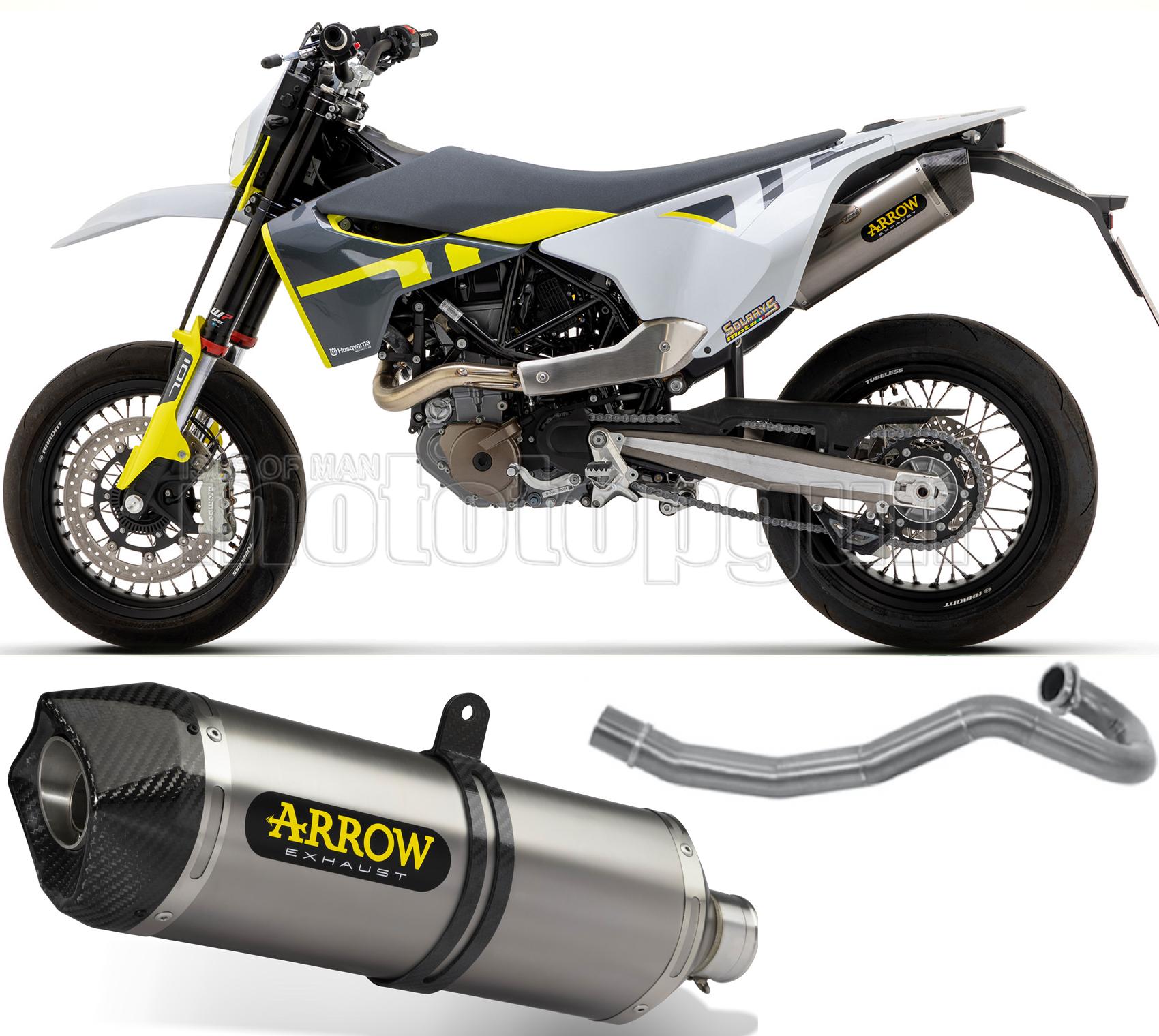 SCARICO OMOLOGATO ARROW RACE-TECH IN TITANIO CON FONDELLO IN CARBY COMPATIBILE CON HUSQVARNA 701 ENDURO 21/23