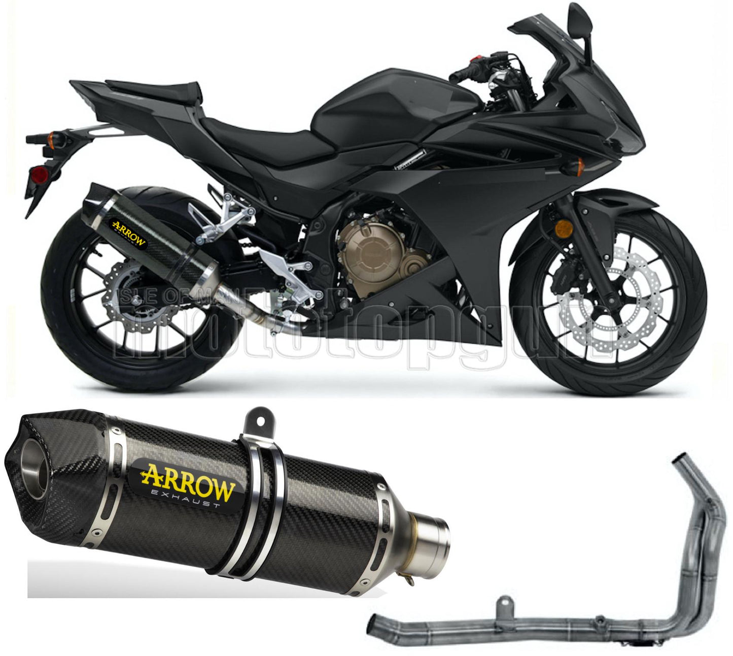 SCARICO OMOLOGATO OPEN ARROW RACE-TECH IN CARBONIO CON FONDELLO IN CARBY COMPATIBILE CON HONDA CBR 500 R 19/20