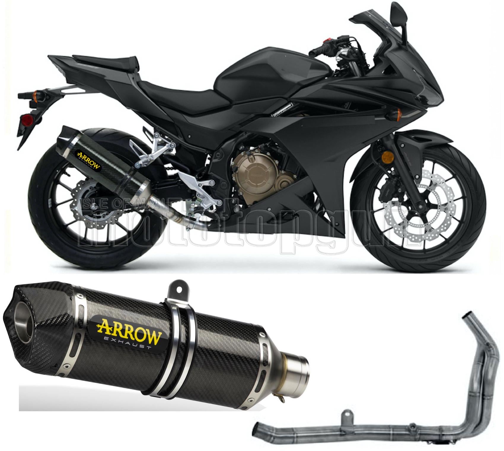 SCARICO OMOLOGATO OPEN ARROW RACE-TECH IN CARBONIO CON FONDELLO IN CARBY COMPATIBILE CON HONDA CBR 500 R 19/20