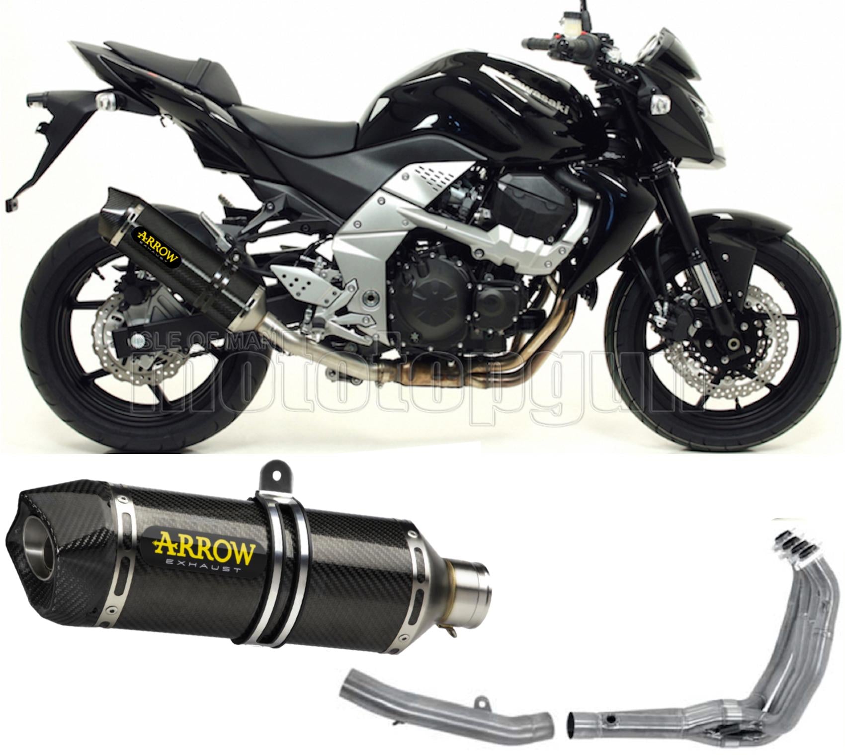 SCARICO COMPLETO OMOLOGATO OPEN ARROW RACE-TECH IN CARBONIO CON FONDELLO IN CARBY COMPATIBILE CON KAWASAKI Z750 Z-750 07/14