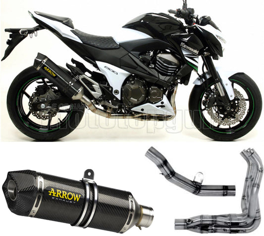 SCARICO COMPLETO OMOLOGATO OPEN ARROW RACE-TECH IN CARBONIO CON FONDELLO IN CARBY COMPATIBILE CON KAWASAKI Z800 Z-800 E 13/16