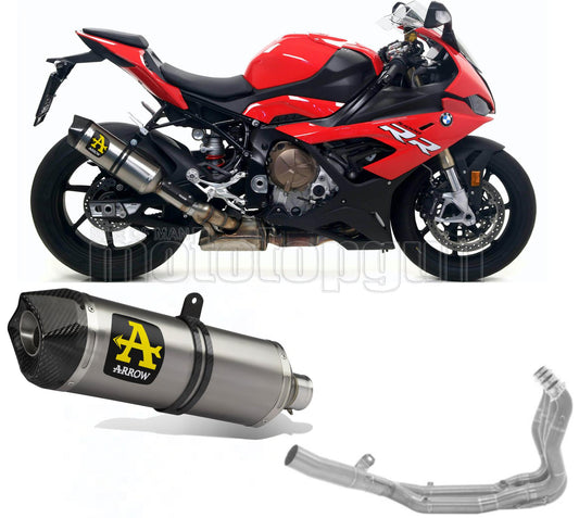 SCARICO OMOLOGATO OPEN ARROW RACE-TECH IN ALLUMINIO CON FONDELLO IN CARBY COMPATIBILE CON BMW S1000 S-1000 RR 19/23