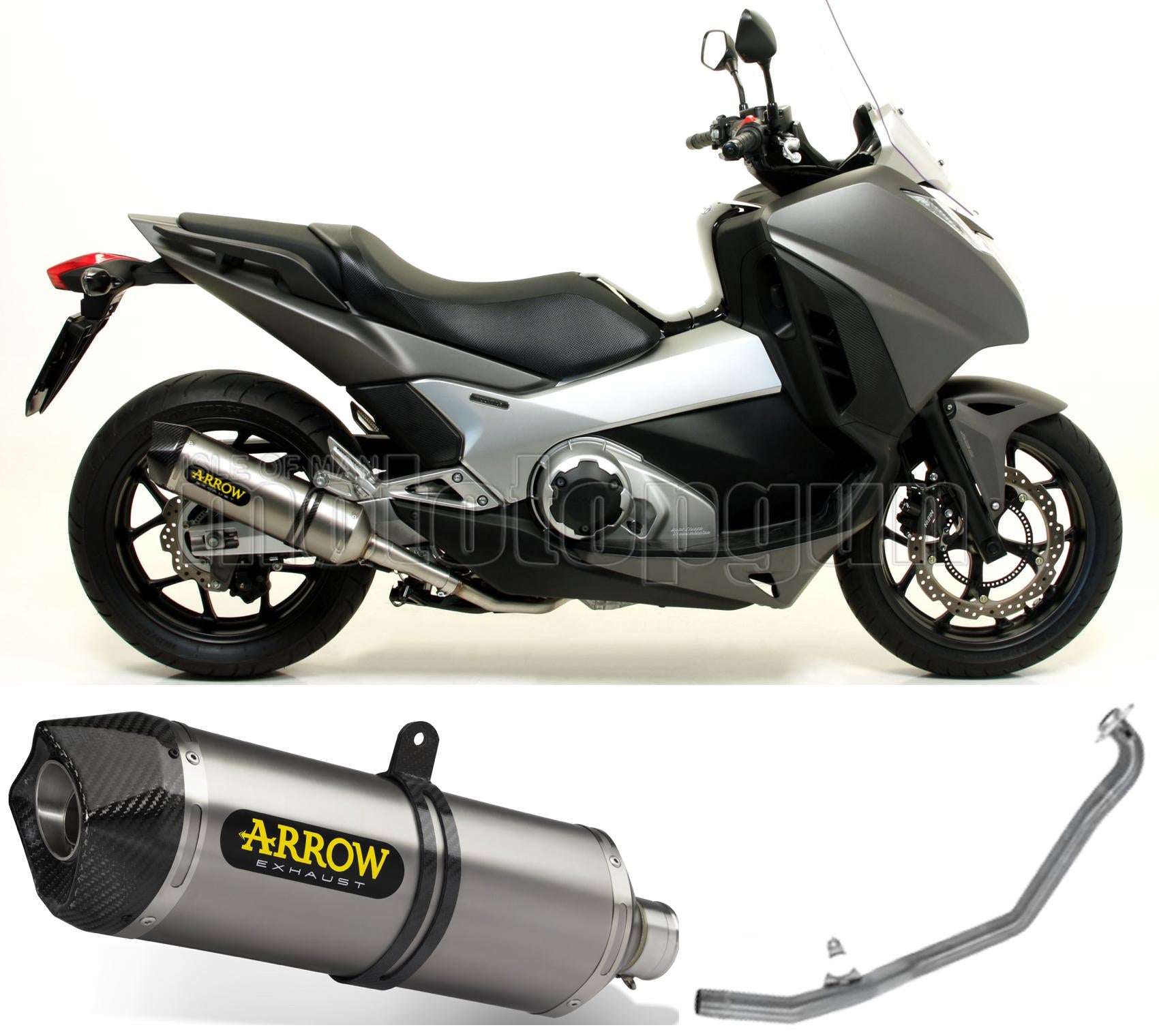 SCARICO COMPLETO OMOLOGATO OPEN ARROW RACE-TECH IN ALLUMINIO CON FONDELLO IN CARBY COMPATIBILE CON HONDA INTEGRA 750 DCT 14/20