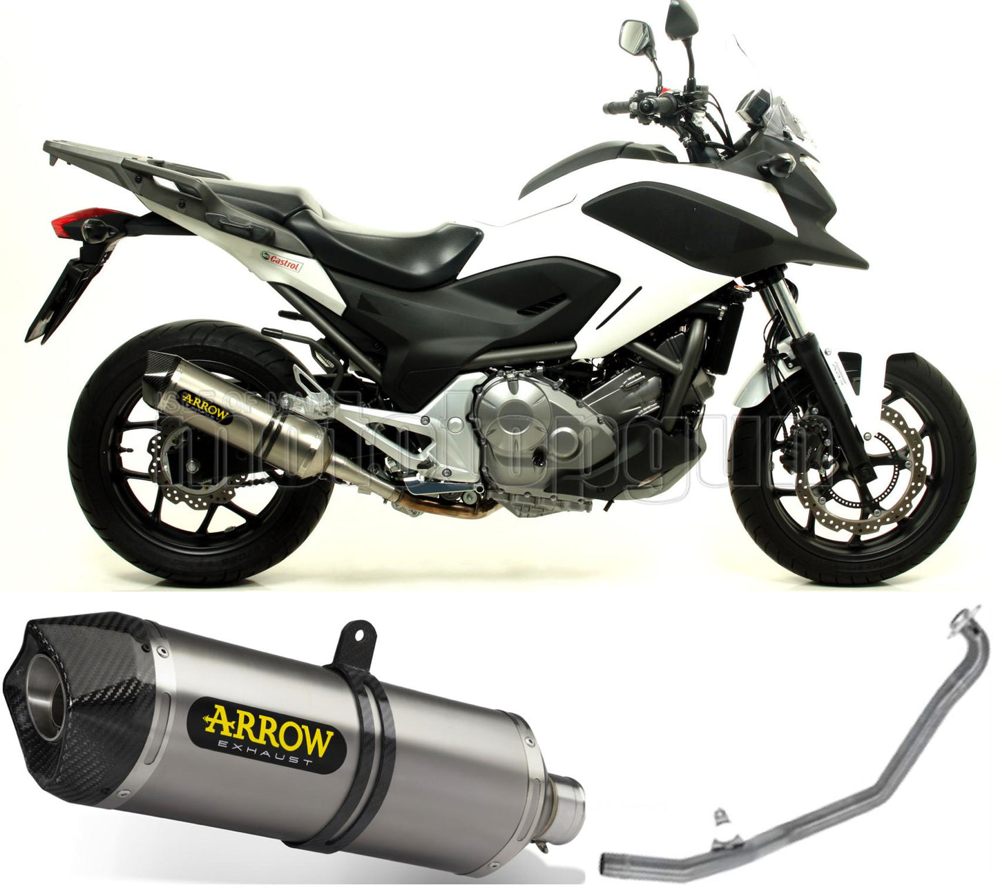 SCARICO COMPLETO OMOLOGATO OPEN ARROW RACE-TECH IN ALLUMINIO CON FONDELLO IN CARBY COMPATIBILE CON HONDA NC 700 X 12/13