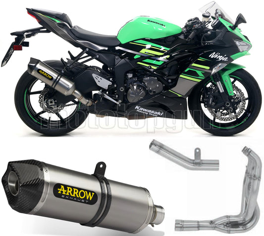 SCARICO OMOLOGATO OPEN ARROW RACE-TECH IN ALLUMINIO CON FONDELLO IN CARBY COMPATIBILE CON KAWASAKI ZX-6R ZX-6 R 636 19/20