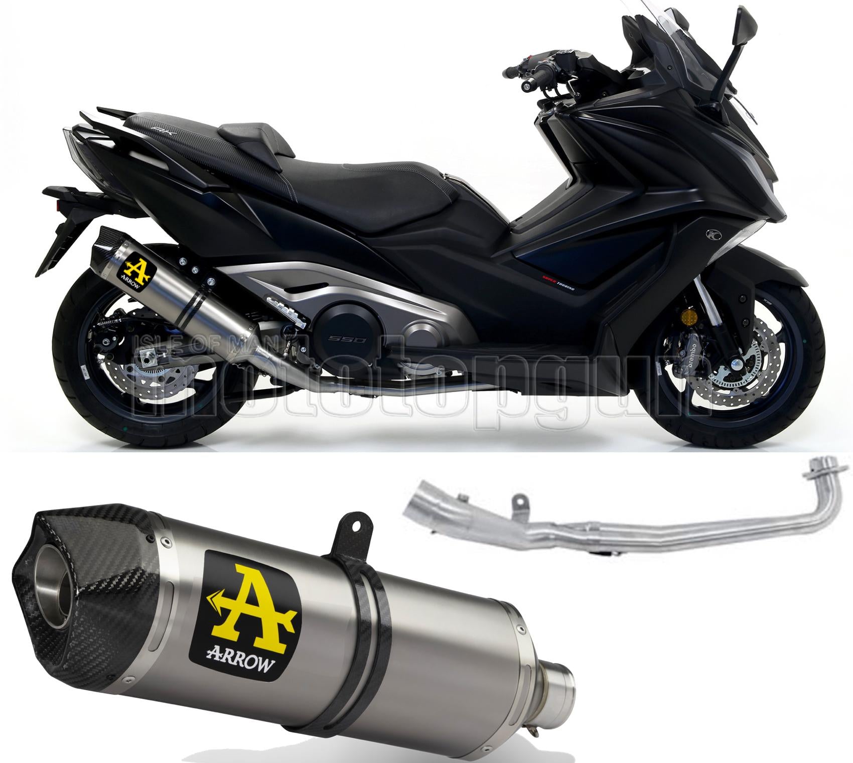 SCARICO RACE + DBKILLER ARROW RACE-TECH IN ALLUMINIO CON FONDELLO IN CARBY COMPATIBILE CON KYMCO AK 550 17/20