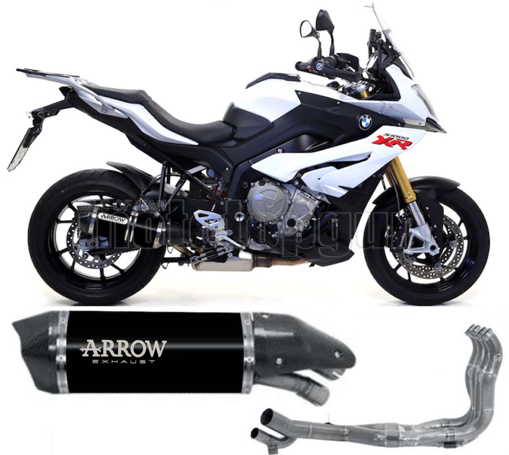 SCARICO OMOLOGATO CATALIZZATO ARROW RACE-TECH IN ALLUMINIO NERO CON FONDELLO IN CARBY COMPATIBILE CON BMW S1000 S-1000 XR 15/16