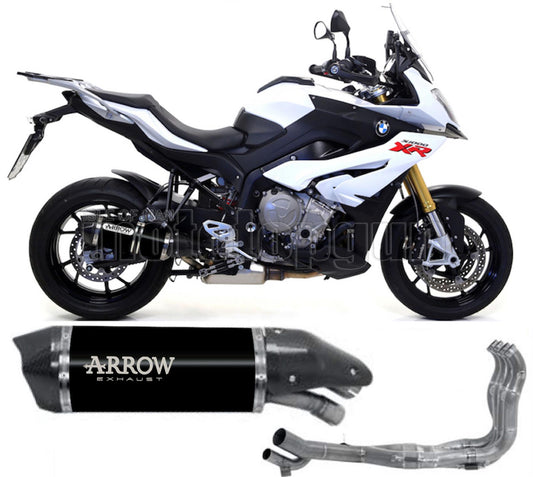 SCARICO OMOLOGATO CATALIZZATO ARROW RACE-TECH IN ALLUMINIO NERO CON FONDELLO IN CARBY COMPATIBILE CON BMW S1000 S-1000 XR 17/19