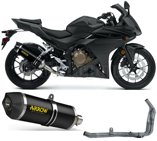 SCARICO OMOLOGATO OPEN ARROW RACE-TECH IN ALLUMINIO NERO CON FONDELLO IN CARBY COMPATIBILE CON HONDA CBR 500 R 19/20