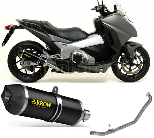 SCARICO COMPLETO OMOLOGATO OPEN ARROW RACE-TECH IN ALLUMINIO NERO CON FONDELLO IN CARBY COMPATIBILE CON HONDA INTEGRA 750 DCT 14/20