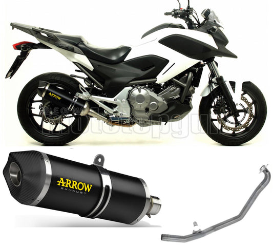 SCARICO COMPLETO OMOLOGATO OPEN ARROW RACE-TECH IN ALLUMINIO NERO CON FONDELLO IN CARBY COMPATIBILE CON HONDA NC 700 X 12/13