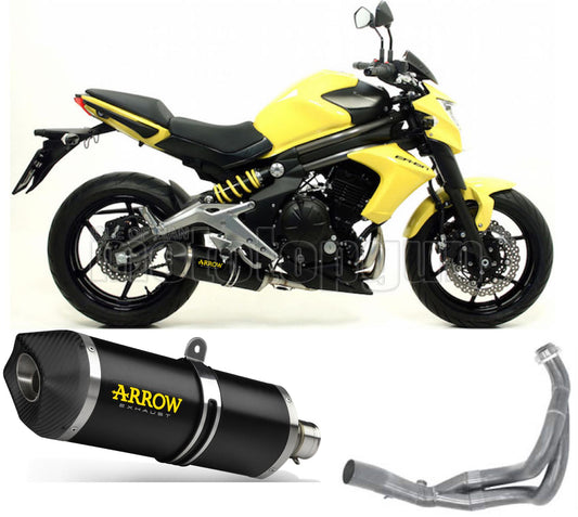 SCARICO COMPLETO OMOLOGATO OPEN ARROW RACE-TECH IN ALLUMINIO NERO CON FONDELLO IN CARBY COMPATIBILE CON KAWASAKI ER6N ER-6N 12/16