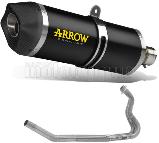 SCARICO OMOLOGATO ARROW RACE-TECH IN ALLUMINIO NERO CON FONDELLO IN CARBY COMPATIBILE CON KAWASAKI NINJA 400 18/21