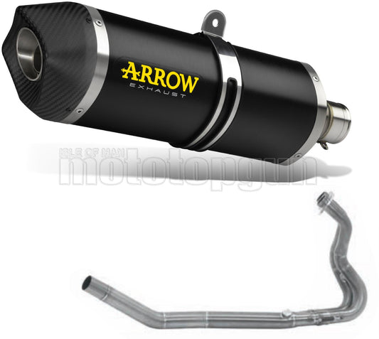 SCARICO OMOLOGATO ARROW RACE-TECH IN ALLUMINIO NERO CON FONDELLO IN CARBY COMPATIBILE CON KAWASAKI Z400 Z-400 19/20