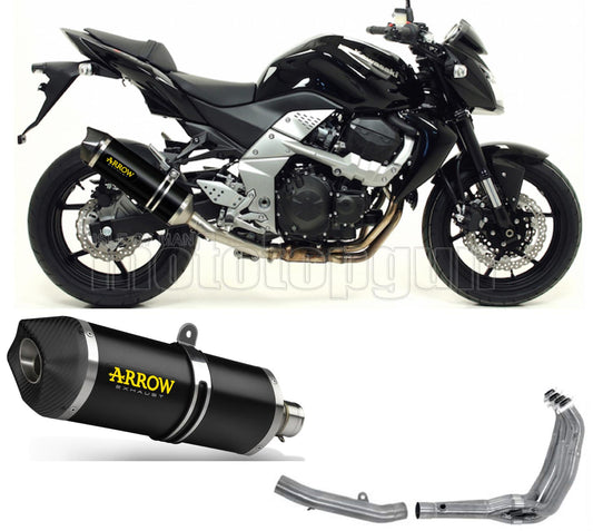 SCARICO COMPLETO OMOLOGATO OPEN ARROW RACE-TECH IN ALLUMINIO NERO CON FONDELLO IN CARBY COMPATIBILE CON KAWASAKI Z750 Z-750 07/14