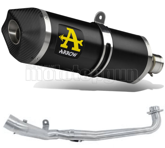 SCARICO RACE + DBKILLER ARROW RACE-TECH IN ALLUMINIO NERO CON FONDELLO IN CARBY COMPATIBILE CON KYMCO AK 550 17/20