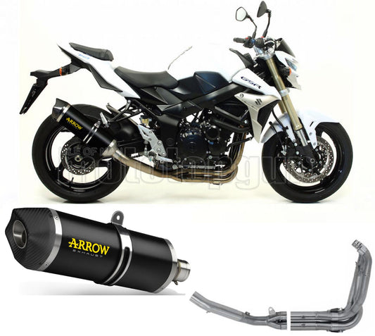 SCARICO COMPLETO OMOLOGATO OPEN ARROW RACE-TECH IN ALLUMINIO NERO CON FONDELLO IN CARBY COMPATIBILE CON SUZUKI GSR 750 11/16