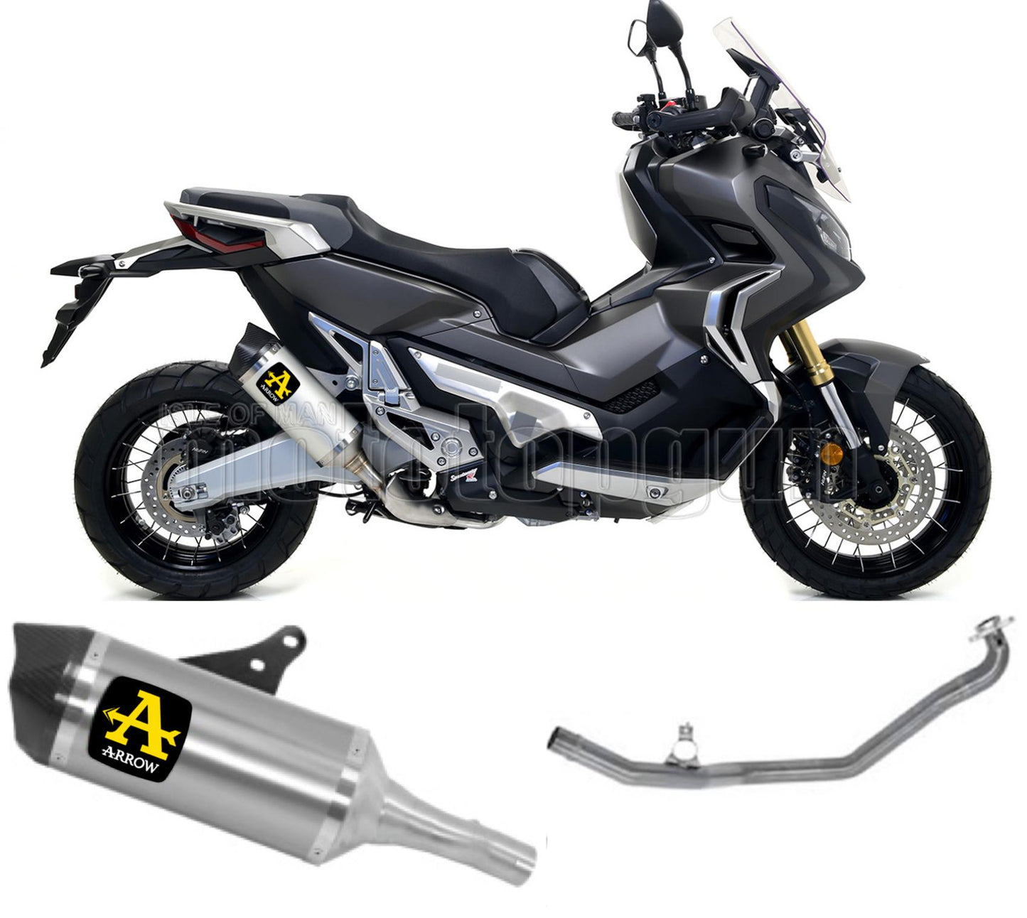 SCARICO OMOLOGATO ARROW RACE-TECH IN ALLUMINIO CON FONDELLO IN CARBY COMPATIBILE CON HONDA XADV X-ADV 750 17/23