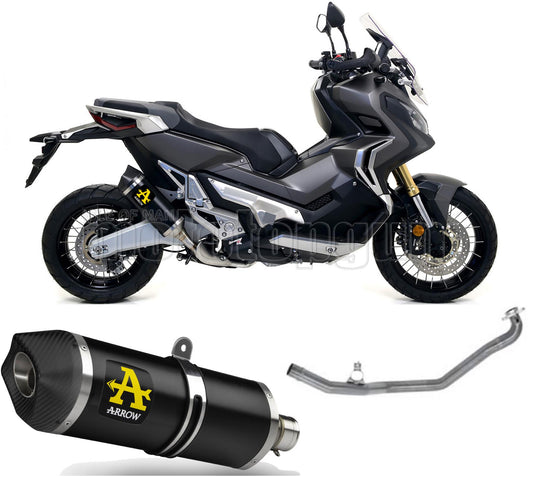 SCARICO OMOLOGATO ARROW RACE-TECH IN ALLUMINIO NERO CON FONDELLO IN CARBY COMPATIBILE CON HONDA XADV X-ADV 750 17/23