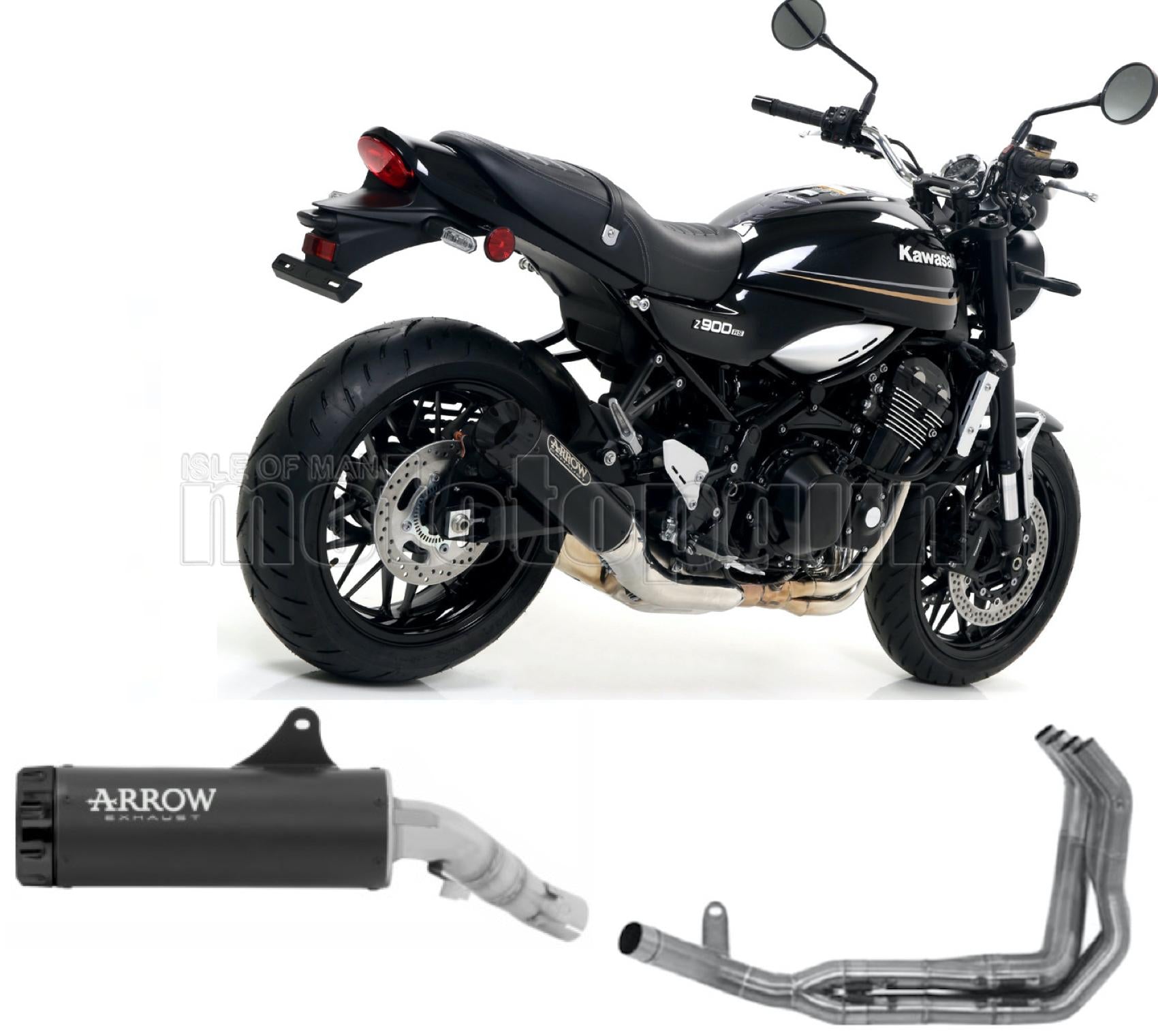 SCARICO RACE ARROW REBEL IN ALLUMINIO NERO CON FONDELLO IN ALLUMINIO NERO COMPATIBILE CON KAWASAKI Z900 Z-900 RS 17/20