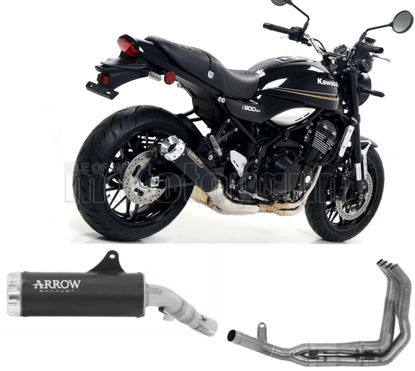 SCARICO RACE ARROW REBEL IN ALLUMINIO NERO CON FONDELLO IN ALLUMINIO COMPATIBILE CON KAWASAKI Z900 Z-900 RS 17/20
