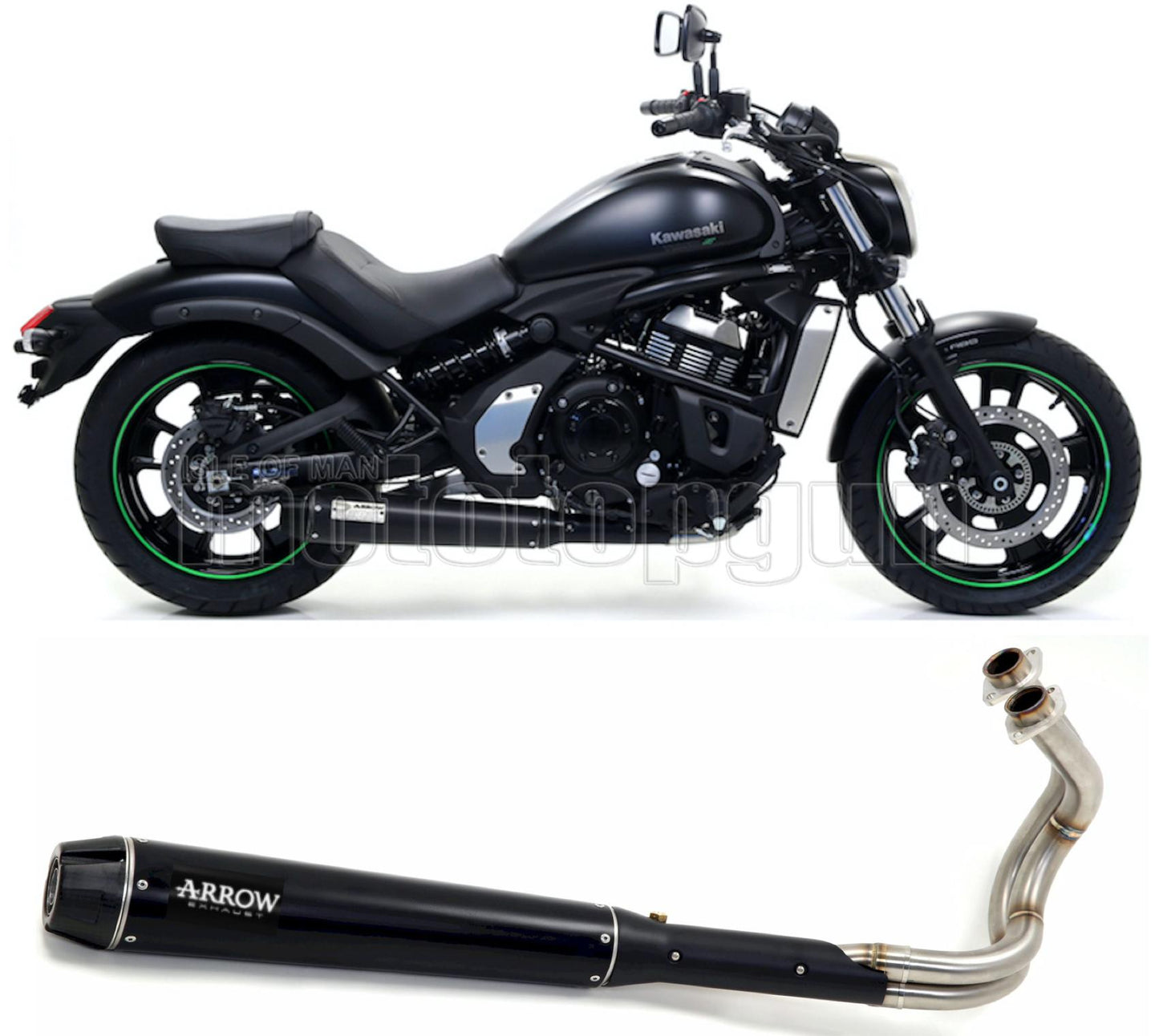 SCARICO RACE ARROW REBEL IN ALLUMINIO NERO CON FONDELLO IN CARBY COMPATIBILE CON KAWASAKI VULCAN S 650 17/20
