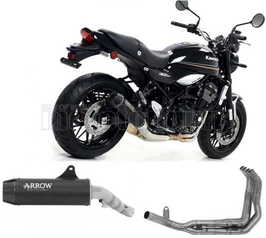 SCARICO RACE ARROW REBEL IN ALLUMINIO NERO CON FONDELLO IN CARBY COMPATIBILE CON KAWASAKI Z900 Z-900 RS 17/20