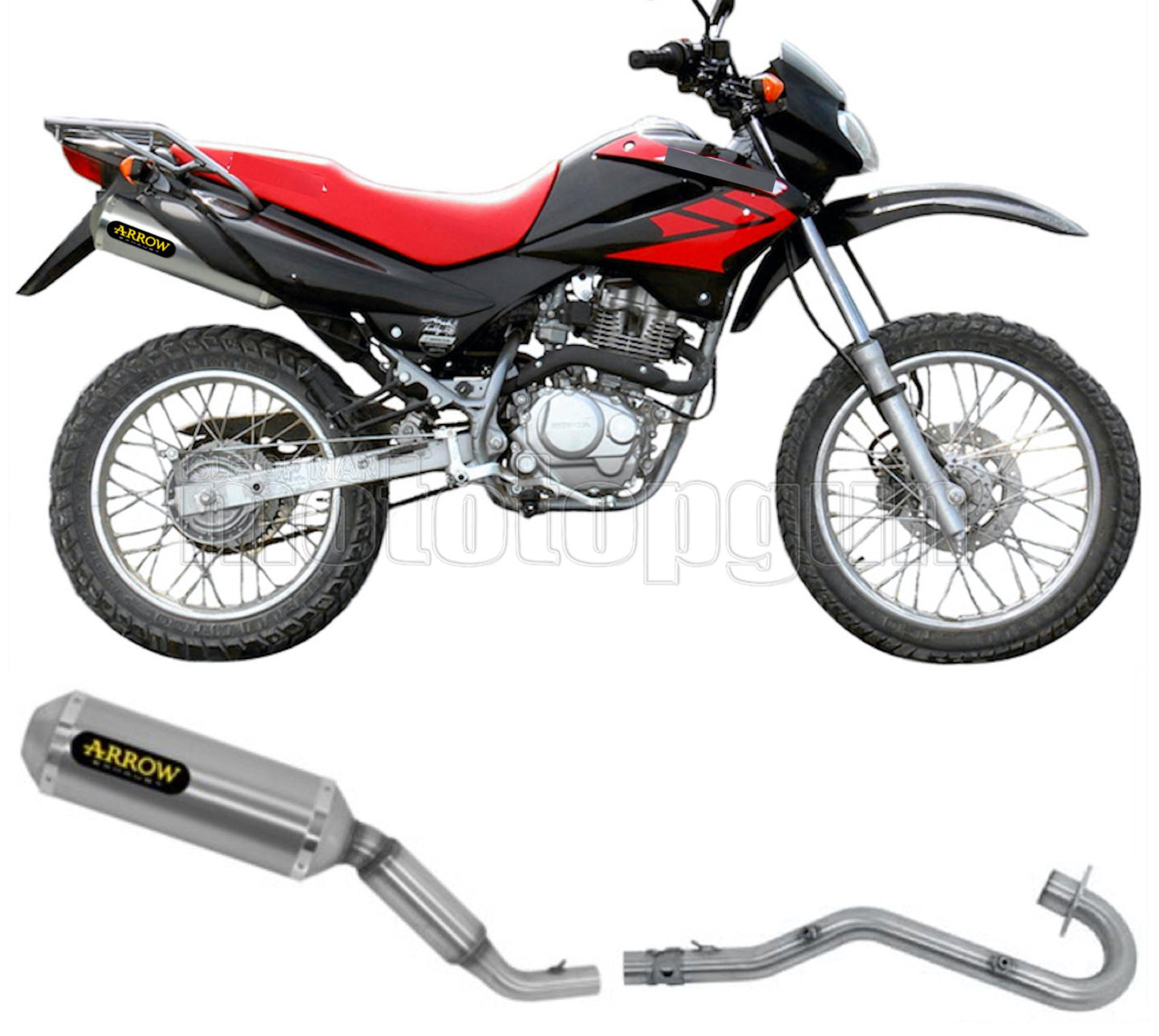 COLLETTORE OPEN ARROW THUNDER IN ALLUMINIO CON FONDELLO IN INOX COMPATIBILE CON HONDA XR 125 L 04/05