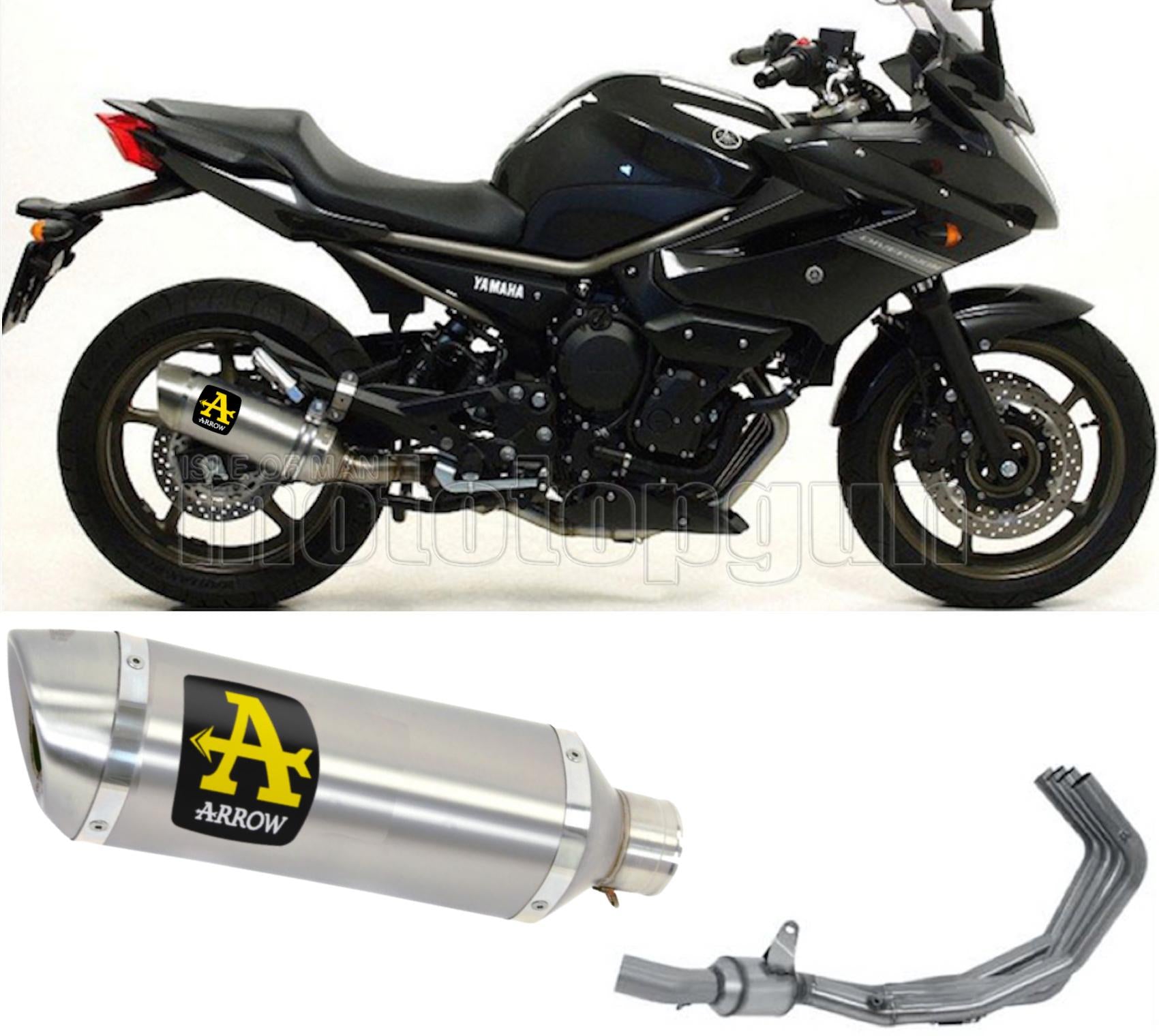 SCARICO COMPLETO OMOLOGATO OPEN ARROW THUNDER IN ALLUMINIO CON FONDELLO IN INOX COMPATIBILE CON YAMAHA XJ6 DIVERSION 09/15