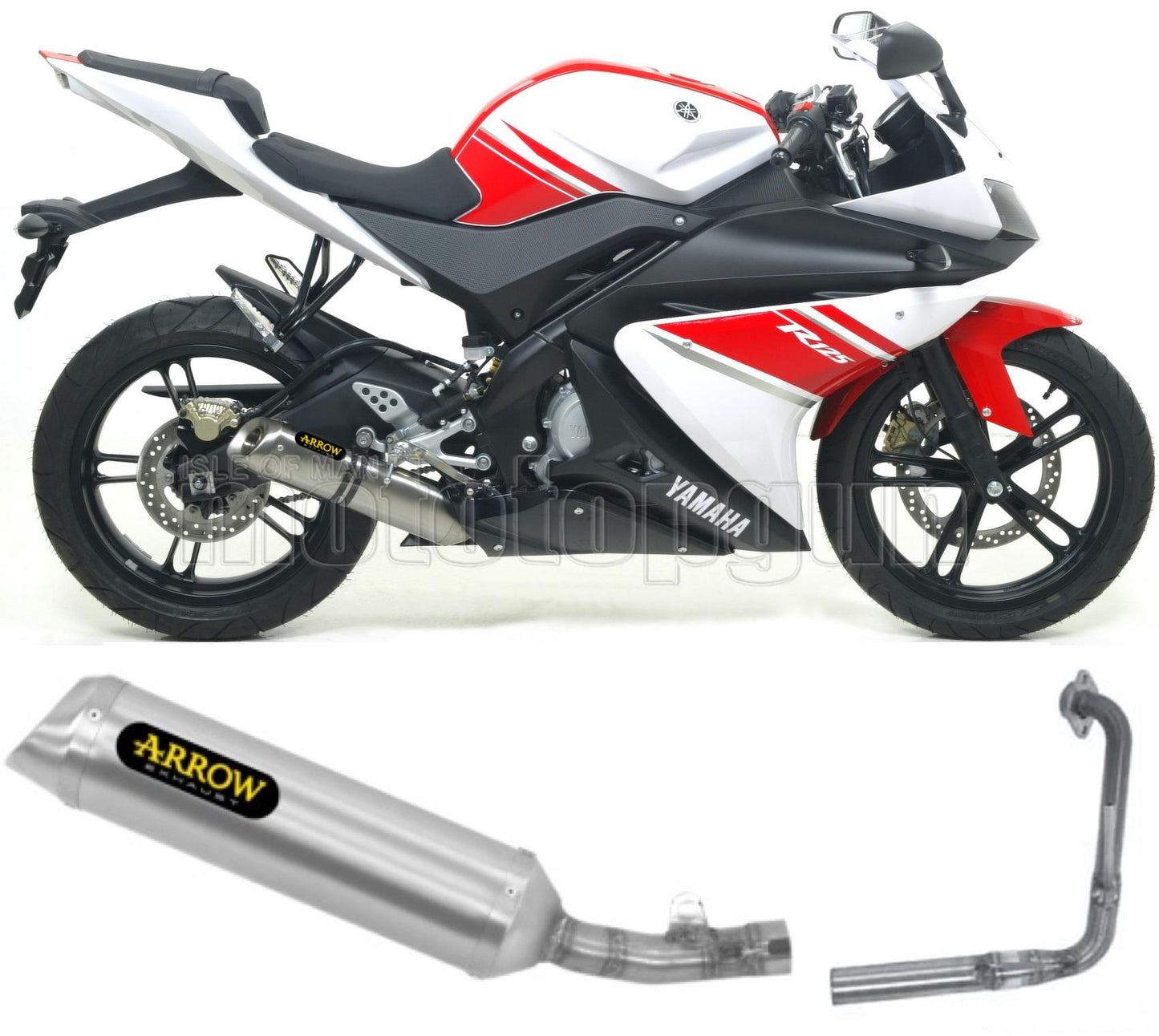 SCARICO OMOLOGATO ARROW THUNDER IN ALLUMINIO CON FONDELLO IN INOX COMPATIBILE CON YAMAHA YZF R125 R-125 08/13