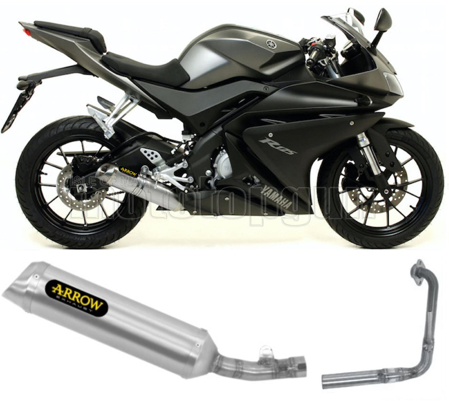 SCARICO OMOLOGATO ARROW THUNDER IN ALLUMINIO CON FONDELLO IN INOX COMPATIBILE CON YAMAHA YZF R125 R-125 14/16