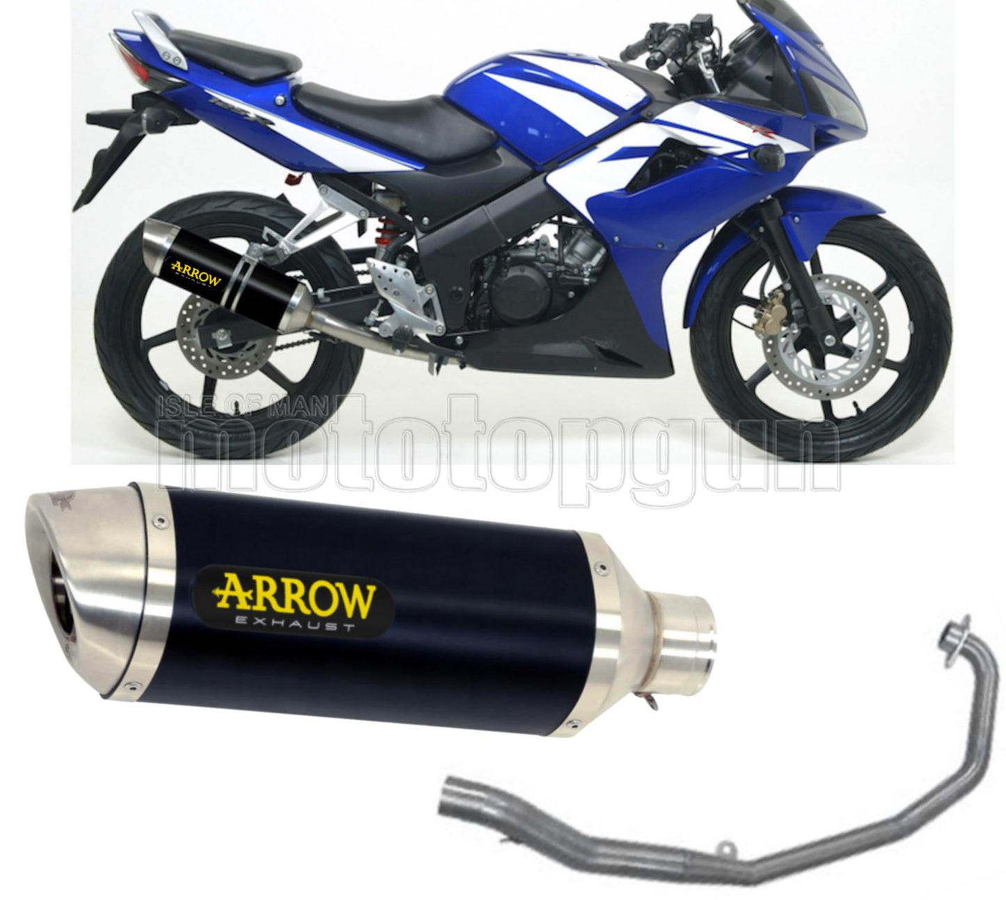 SCARICO OMOLOGATO ARROW THUNDER IN ALLUMINIO NERO CON FONDELLO IN INOX COMPATIBILE CON HONDA CBR 125 R 04/10