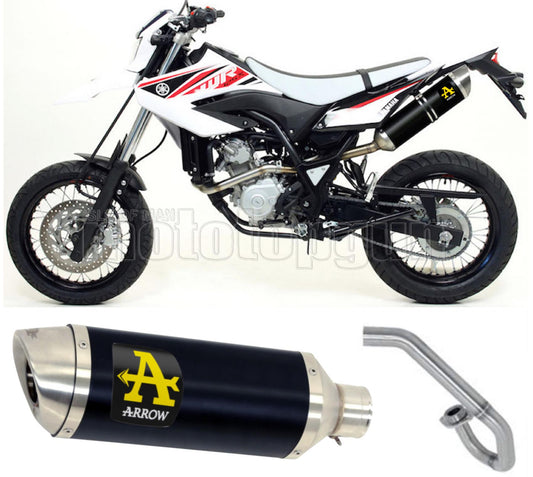 COLLETTORE OPEN ARROW THUNDER IN ALLUMINIO NERO CON FONDELLO IN INOX COMPATIBILE CON YAMAHA WR 125 R 09/12