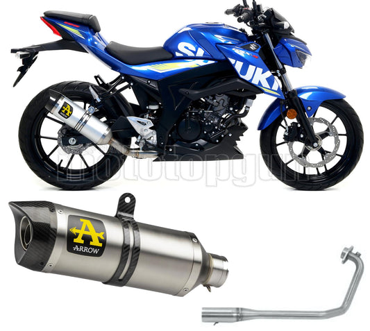 SCARICO OMOLOGATO ARROW THUNDER IN TITANIO CON FONDELLO IN CARBY COMPATIBILE CON SUZUKI GSX-S 125 17/20