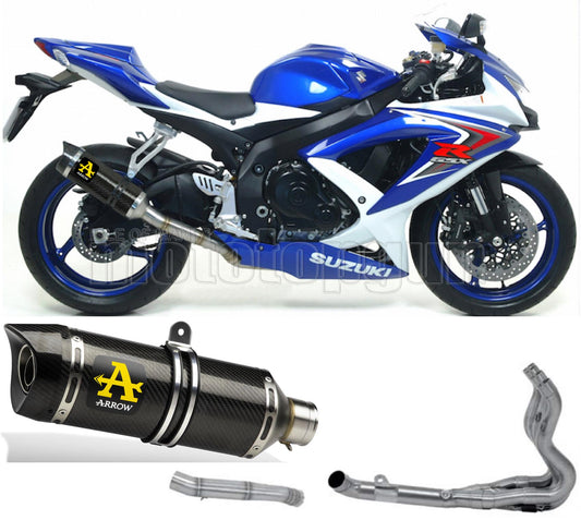 SCARICO COMPLETO OMOLOGATO OPEN ARROW THUNDER IN CARBONIO CON FONDELLO IN CARBY COMPATIBILE CON SUZUKI GSX-R 600 IE 08/10