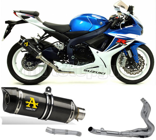 SCARICO COMPLETO OMOLOGATO OPEN ARROW THUNDER IN CARBONIO CON FONDELLO IN CARBY COMPATIBILE CON SUZUKI GSX-R 750 IE 11/16