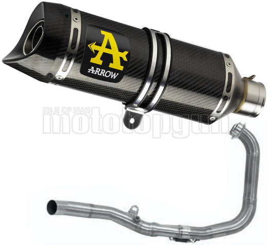 SCARICO OMOLOGATO CATALIZZATO ARROW THUNDER IN CARBONIO CON FONDELLO IN CARBY COMPATIBILE CON YAMAHA YZF R3 21/23