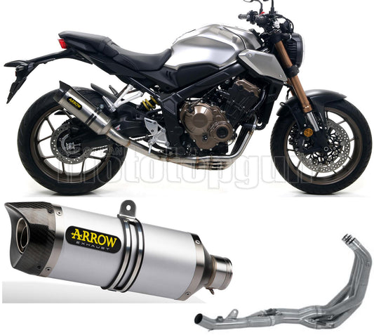 SCARICO OMOLOGATO ARROW THUNDER IN ALLUMINIO CON FONDELLO IN CARBY COMPATIBILE CON HONDA CB 650 R 19/22
