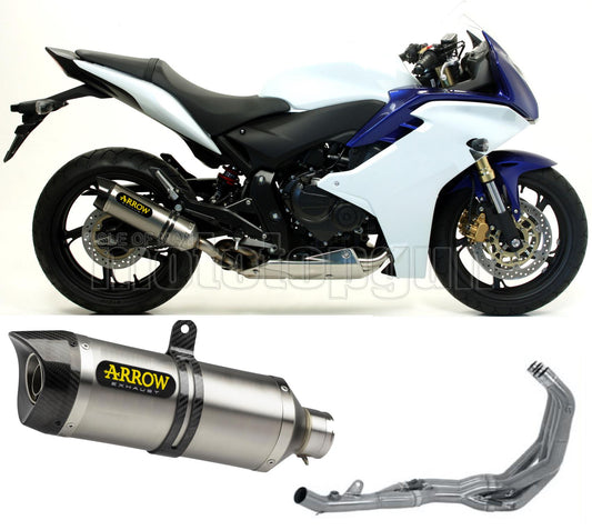 SCARICO COMPLETO OMOLOGATO OPEN ARROW THUNDER IN ALLUMINIO CON FONDELLO IN CARBY COMPATIBILE CON HONDA CBR 600 F 11/13