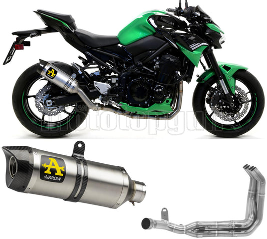SCARICO OMOLOGATO OPEN ARROW THUNDER IN ALLUMINIO CON FONDELLO IN CARBY COMPATIBILE CON KAWASAKI Z900 Z-900 20/23