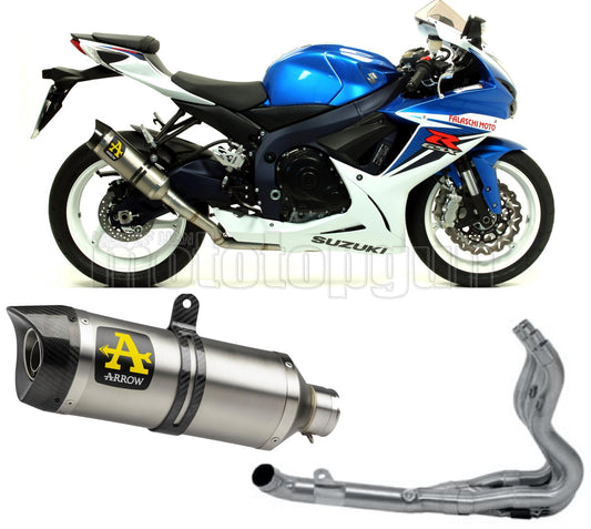 SCARICO COMPLETO OMOLOGATO OPEN ARROW THUNDER IN ALLUMINIO CON FONDELLO IN CARBY COMPATIBILE CON SUZUKI GSX-R 750 IE 11/16