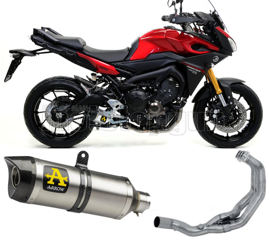 SCARICO COMPLETO OMOLOGATO OPEN ARROW THUNDER IN ALLUMINIO CON FONDELLO IN CARBY COMPATIBILE CON YAMAHA MT09 MT-09 TRACER 15/20