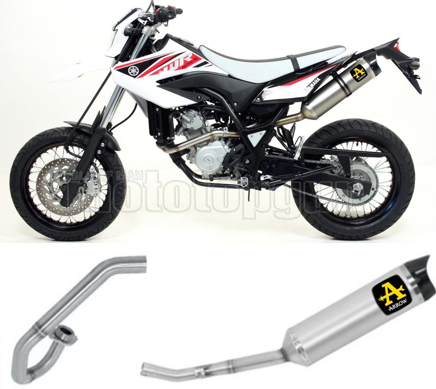 COLLETTORE OPEN ARROW THUNDER IN ALLUMINIO CON FONDELLO IN CARBY COMPATIBILE CON YAMAHA WR 125 R 09/12